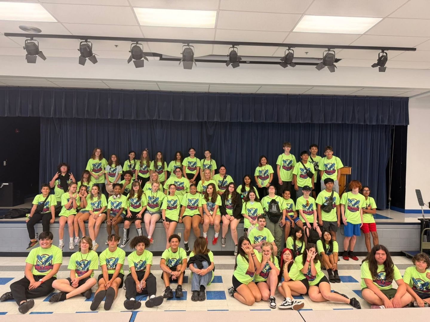 students on stage - 